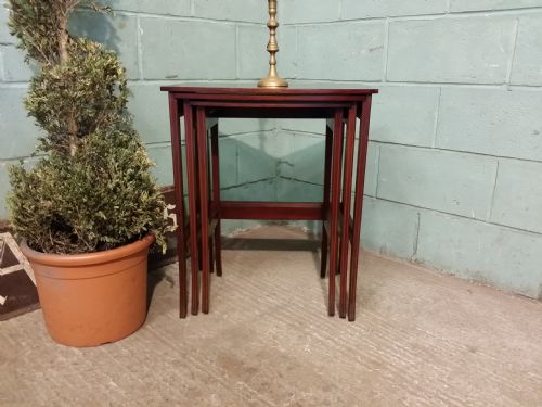 Antique Edwardian Mahogany Nest of Three Tables C1900