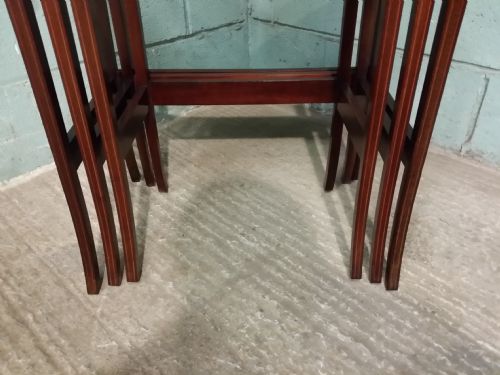 fig 1. Antique Edwardian Mahogany Nest of Three Tables c1900