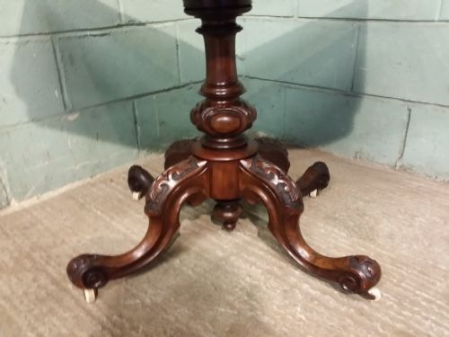 fig 1. Antique Victorian Burr Walnut Foldover Games Table c1860