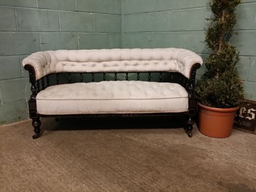 Antique Victorian Ebonised and Gilt Sofa C1880