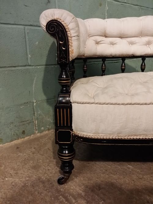 fig 1. Antique Victorian Ebonised and Gilt Sofa c1880