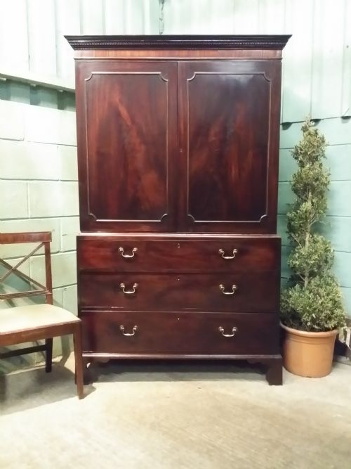 Antique George III Mahogany Clothes Press C1780