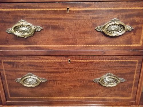 fig 1. Antique Edwardian Regency Style Mahogany Triple Wardrobe c1900