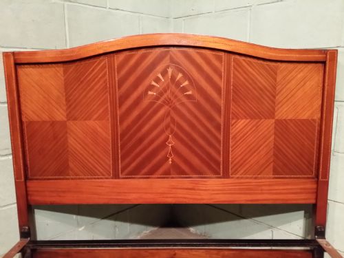 fig 1. Antique Edwardian Satinwood inlaid Double Bed c1900