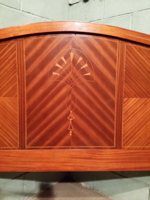 fig 2. Antique Edwardian Satinwood inlaid Double Bed c1900