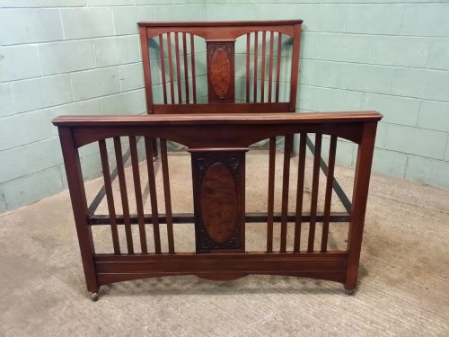 fig 1. Antique Victorian Walnut Double Bed c1880