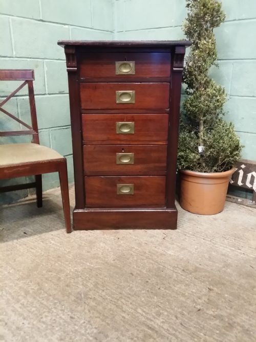 Antique Victorian Mahogany Wellington Chest C1880