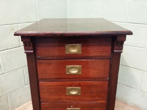 fig 1. Antique Victorian Mahogany Wellington Chest c1880