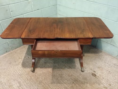 fig 2. Antique Regency Rosewood Drop Leaf Sofa Table c1820