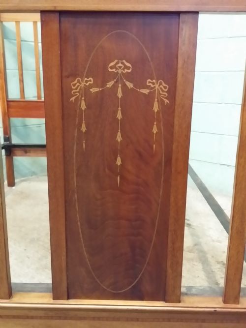 fig 2. Antique Edwardian Mahogany Inlaid Double Bed c1900