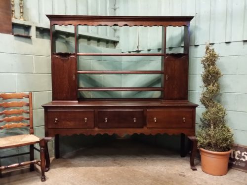 Antique Edwardian Oak Dresser & Rack C1900