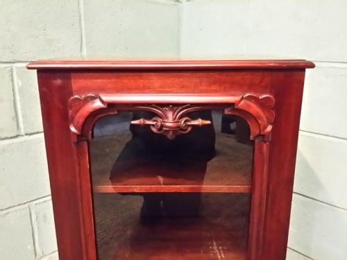 fig 1. Antique Victorian Mahogany Small Glazed Cabinet c1880