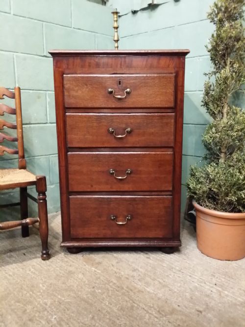 Antique Georgian Oak Narrow Chest of Drawers C1780