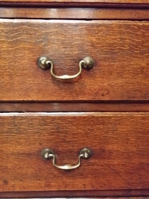 fig 2. Antique Georgian Oak Narrow Chest of Drawers c1780