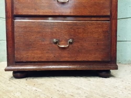 fig 1. Antique Georgian Oak Narrow Chest of Drawers c1780