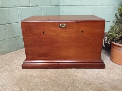 Antique Edwardian Teak Blanket Box Chest C1900