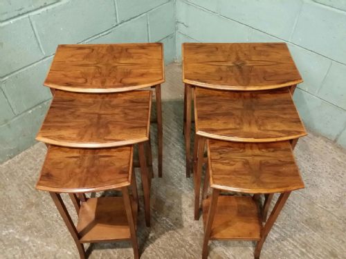 Pair Burr Walnut Nest of Tables C1920