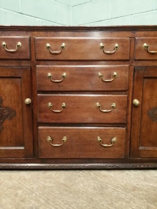 fig 1. ANTIQUE GEORGIAN CARVED OAK SIDEBOARD DRESSER BASE C1780