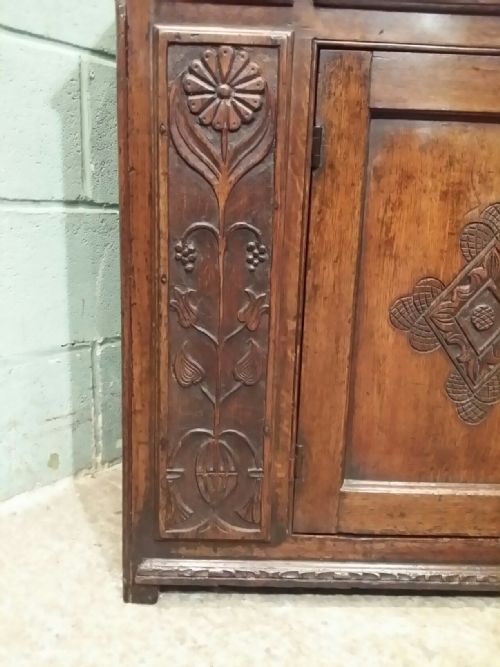 fig 2. ANTIQUE GEORGIAN CARVED OAK SIDEBOARD DRESSER BASE C1780