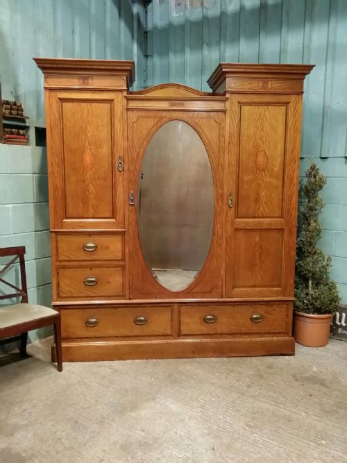 Antique Shapland &Petter Satinwood & Rosewood Wardrobe Compactum C1900