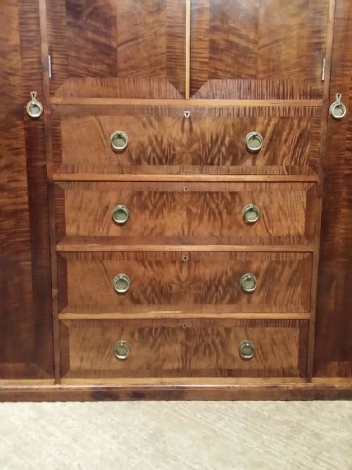fig 2. ANTIQUE ARTS & CRAFTS LIBERTY & CO TRIPLE WARDROBE COMPACTUM C1905