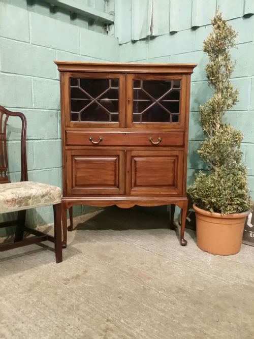 Antique Edwardian Mahogany Astragal Glazed Cabinet C1900
