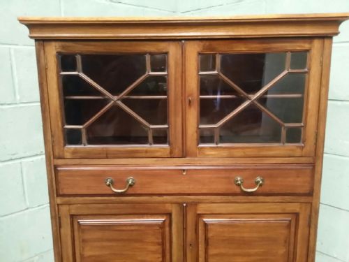 fig 2. ANTIQUE EDWARDIAN MAHOGANY ASTRAGAL GLAZED CABINET C1900