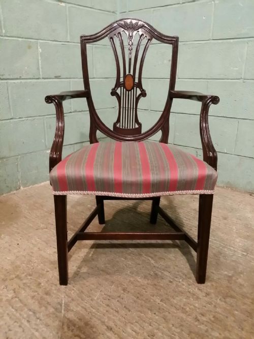 fig 1. ANTIQUE EDWARDIAN MAHOGANY SET OF EIGHT SHIELD BACK (wheatsheaf design) DINING CHAIRS C1900