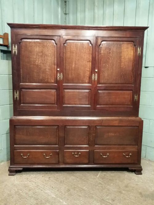 Antique Georgian Period Oak Tack Cupboard C1760