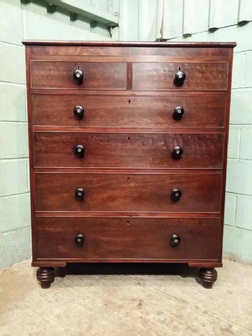 fig 1. ANTIQUE EARLY VICTORIAN MAHOGANY CHEST OF DRAWERS C1840