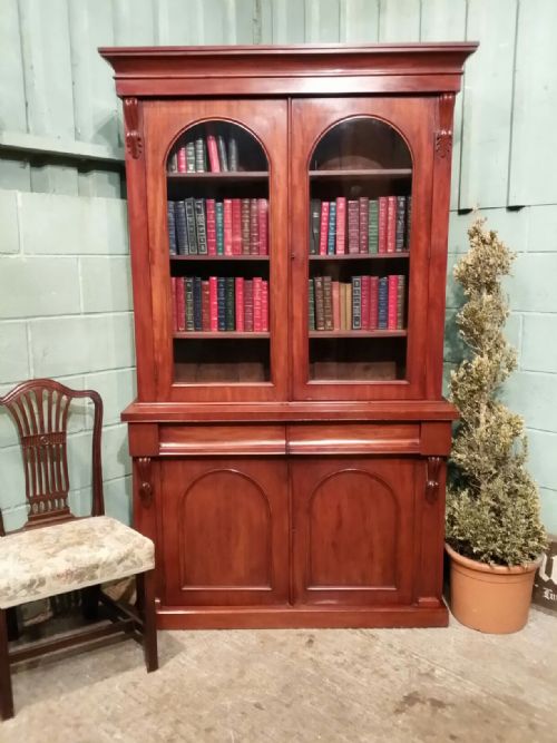 Antique Victorian Mahogany Library Bookcase C1880