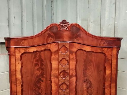 fig 1. ANTIQUE 19th CENTURY BIEDERMERE MAHOGANY DOUBLE WARDROBE C1880