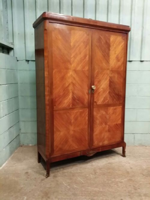 fig 2. ANTIQUE FRENCH MAHOGANY & WALNUT ORMOLU ARMOIRE C1900