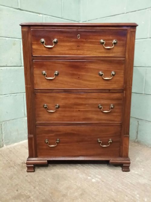 fig 1. Antique Georgian Mahogany Narrow Chest of Drawers c1780