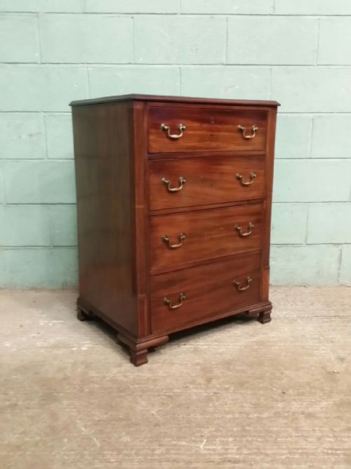 fig 2. Antique Georgian Mahogany Narrow Chest of Drawers c1780