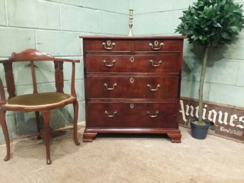 Antique Georgian Mahogany Dwarf Chest of Drawers C1780