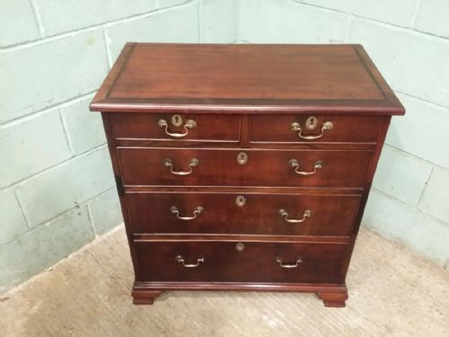 fig 1. ANTIQUE GEORGIAN MAHOGANY DWARF CHEST OF DRAWERS C1780