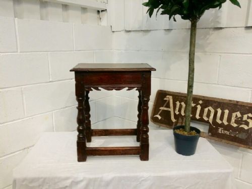 Antique Period Oak Joint Stool C1760