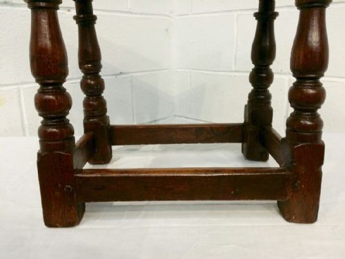 fig 1. ANTIQUE PERIOD OAK JOINT STOOL C1760