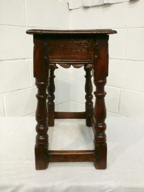 fig 2. ANTIQUE PERIOD OAK JOINT STOOL C1760