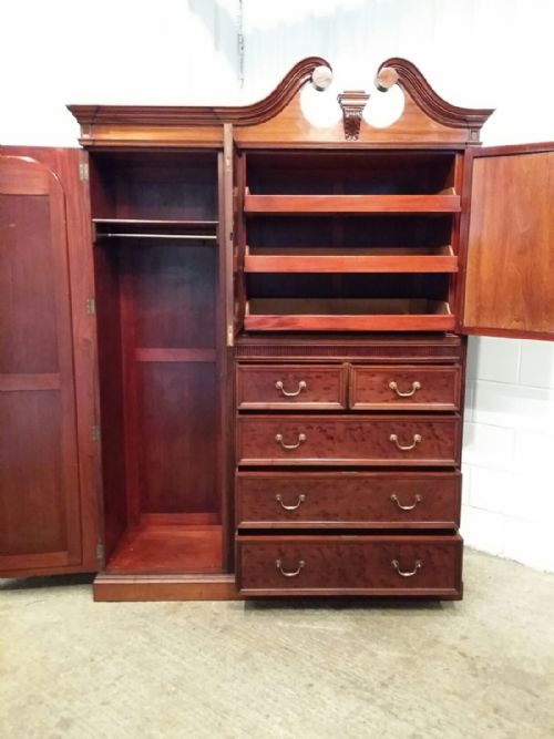 fig 1. ANTIQUE VICTORIAN MAHOGANY PLUM PUDDING COMBINATION WARDROBE C1880