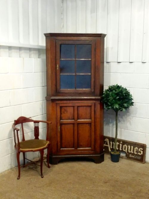 Antique Georgian Oak Full Height Corner Cupboard C1780