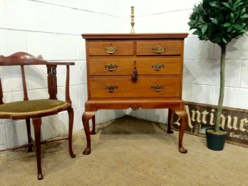 Antique Edwardian Small Walnut Chest on Stand C1900