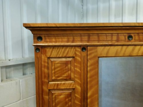 fig 1. ANTIQUE VICTORIAN LARGE SATIN BIRCH DOUBLE WARDROBE C1880