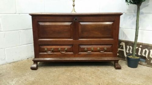 Antique Late Georgian Joined Oak Mule Chest C1800