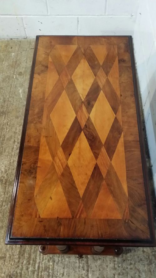 fig 1. ANTIQUE VICTORIAN BURR WALNUT SPECIMEN TABLE C1880