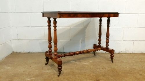 fig 2. ANTIQUE VICTORIAN BURR WALNUT SPECIMEN TABLE C1880