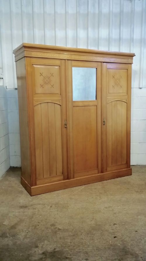 Antique Ash Arts & Crafts  ,Triple Wardrobe,
