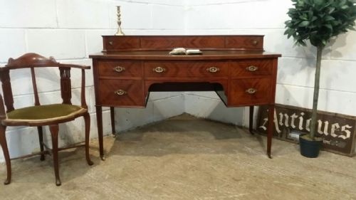 Antique Edwardian Mahogany Bow Front Desk C1900