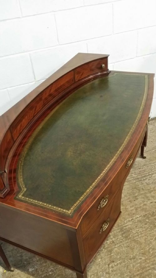 fig 2. ANTIQUE EDWARDIAN MAHOGANY BOW FRONT DESK C1900